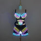 New LED Costumes Light Up Bra Sexy Lady Party Dance Suits With Belt DJ Nightclub Bar Glowing Clothing Stage Show Tutu Skirt