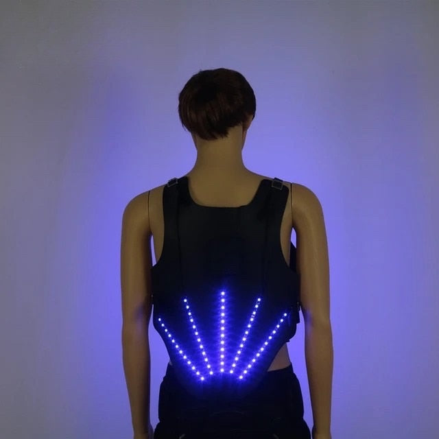 Luminous Men's Costumes Personality LED Lit Vest Halloween Gifts Bar Nightclub Stage Show Props