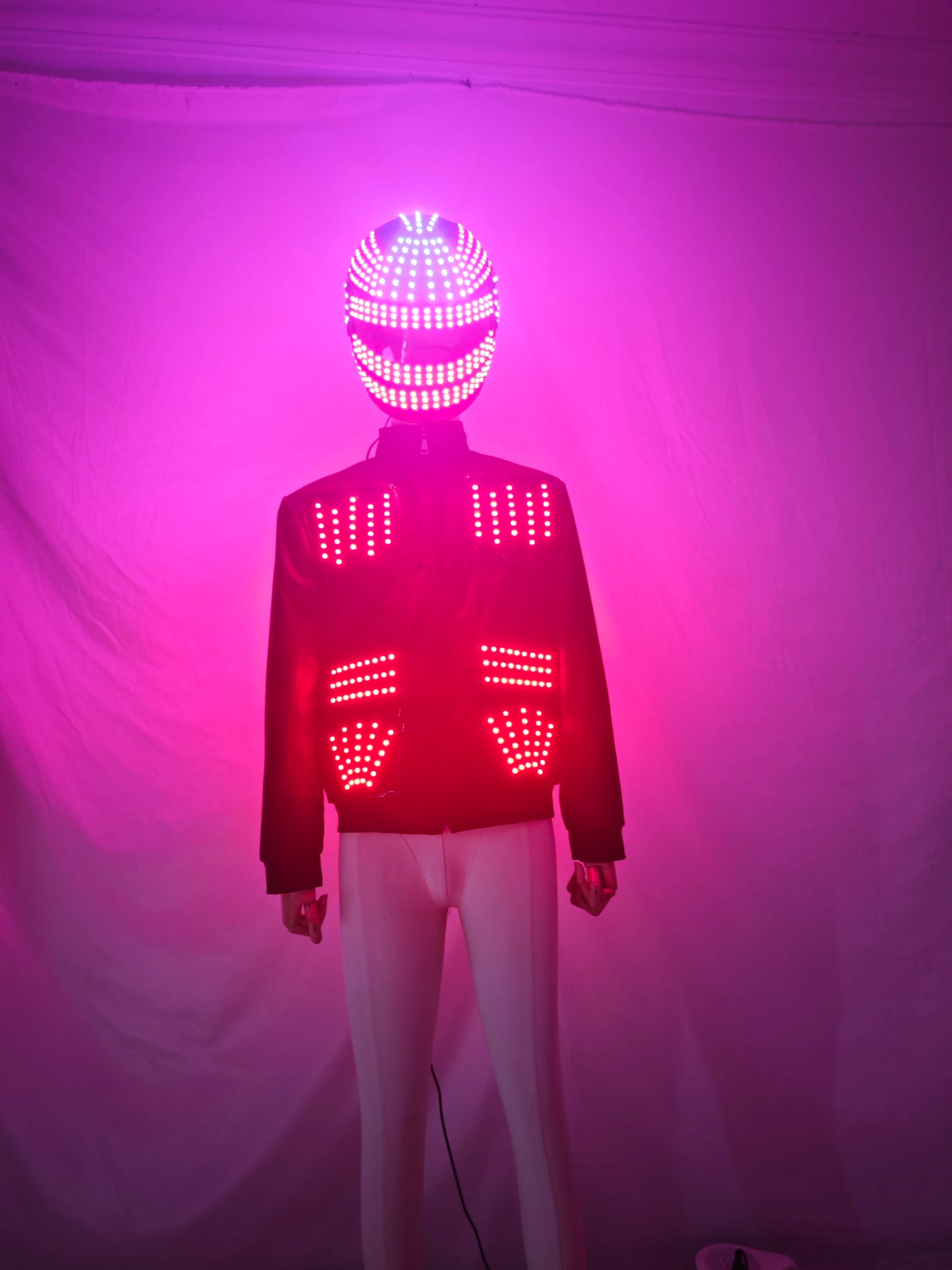 LED Robot Costume Luminous Suit Glowing Up Jacket Stage Performance LED Show Bodysuit Event Entertainment Party Celebration