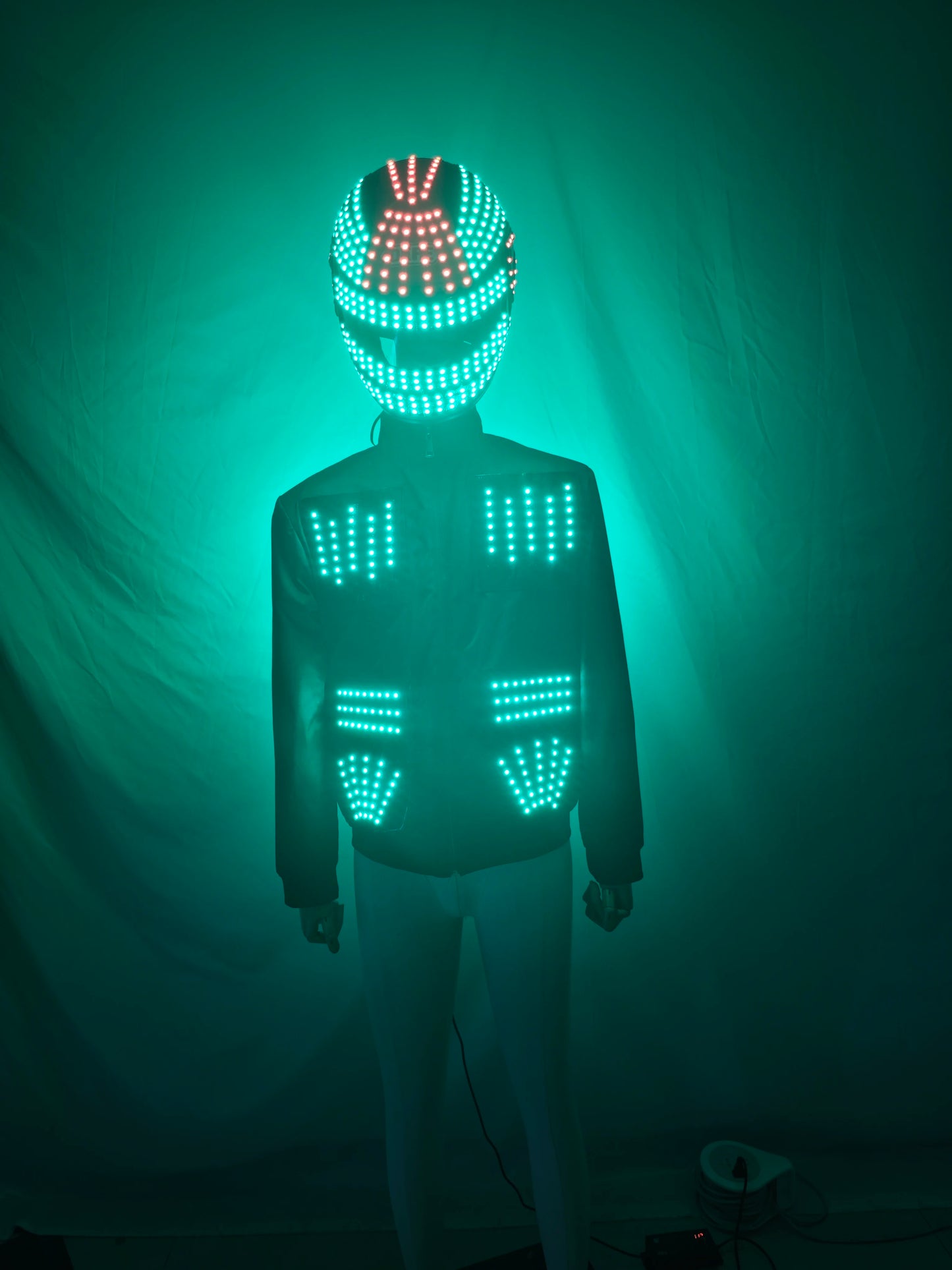 LED Robot Costume Luminous Suit Glowing Up Jacket Stage Performance LED Show Bodysuit Event Entertainment Party Celebration