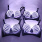 Full Color LED Bra White Color Bra Light Up Bra Luminous Costumes Glowing Bikini Outfits Stage Party Performance Christmas Show