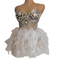 Womens Performace Dress Female Mirror Decoration Pearl Costumes Festival Celebration Party Show Skirts