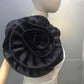 Female's Black Elegant Handmade Satin Flower Gloves Vintage Photography Formal Dress Gloves 2 pcs Set