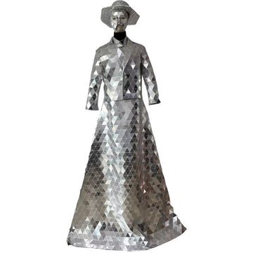 Hand Sewn Mirror-Man Costume for Men Women and Adults Performance Dance Stilt Walker Suit(LED MIRROR 6)