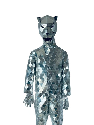 Hand Sewn New Mirror Costume Animal Mask Costume for Men DJ party Performance Show Dance Party Carnival Party