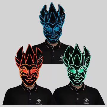 Halloween Carnival Party Costume Decoration Luminous LED Light up Mask Glow Party Masks Performance Wear