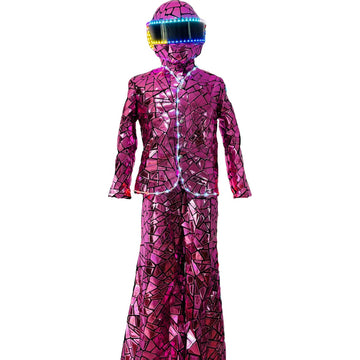 Earthradius LED Stilt Walker Mirror Men Robot Costume Pink Glass(LED MIRROR 2)
