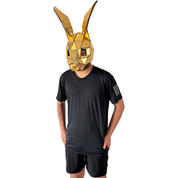 Hot Sale Mirror Man Animal Mask Golden Mirror Full Head Gold DJ Mask Helmet (MJ Helmet 1)