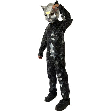 Hat &Mask  Animal Mirror Fragmented Costume Set Ideal for Carnival & Themed Gatherings
