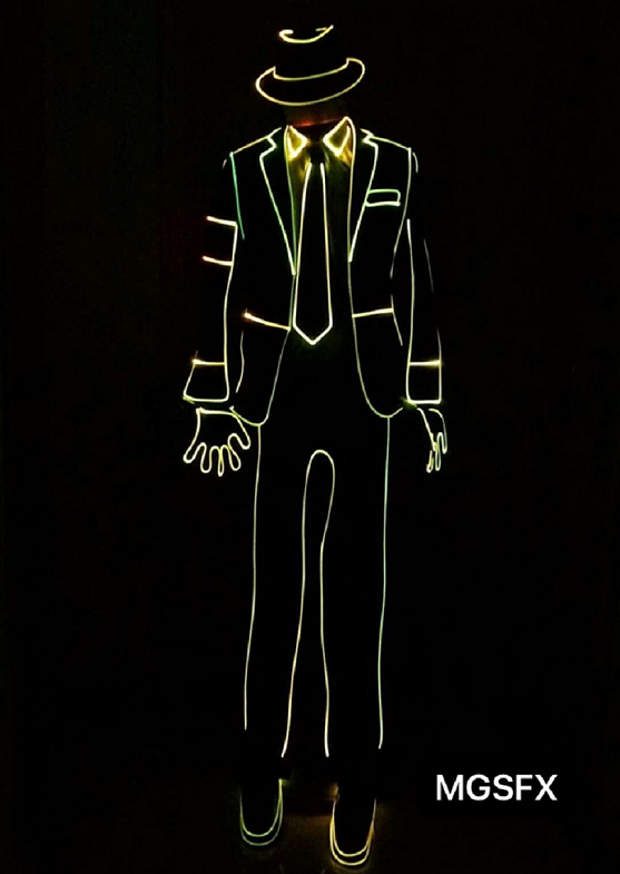 Optic fiber LED Michael jackson Costume