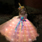 Unicorn Girls Children LED Light Up Dress