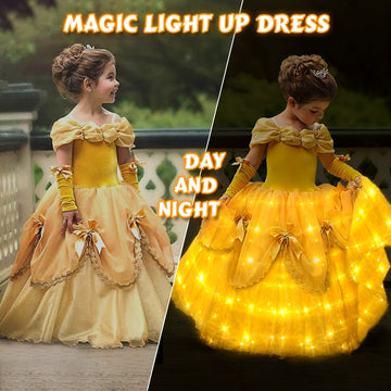 Princess Belle LED Light Up Dress for Girl