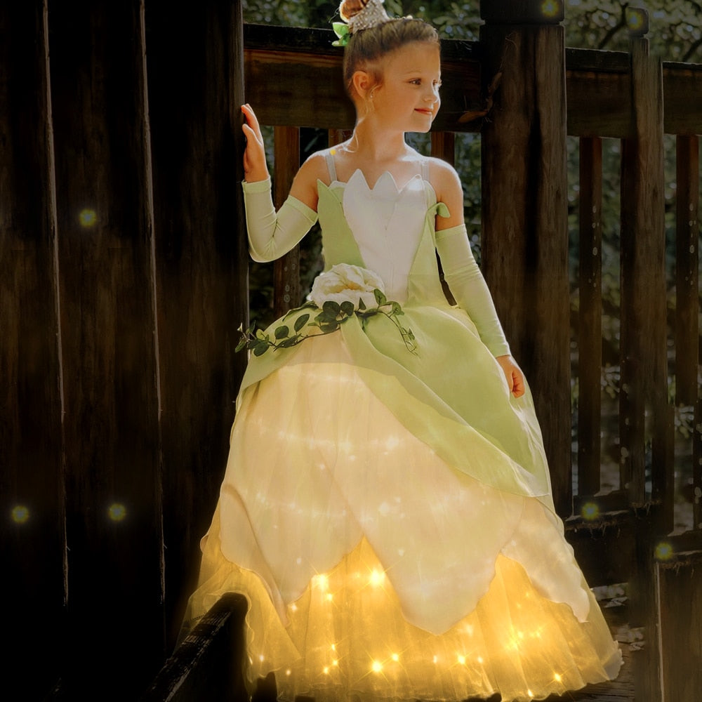 Tiana Princess Girls LED Light Up Dress