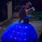 Girls Cinderella Princess LED Light Up Dress for Christmas Birthday Party