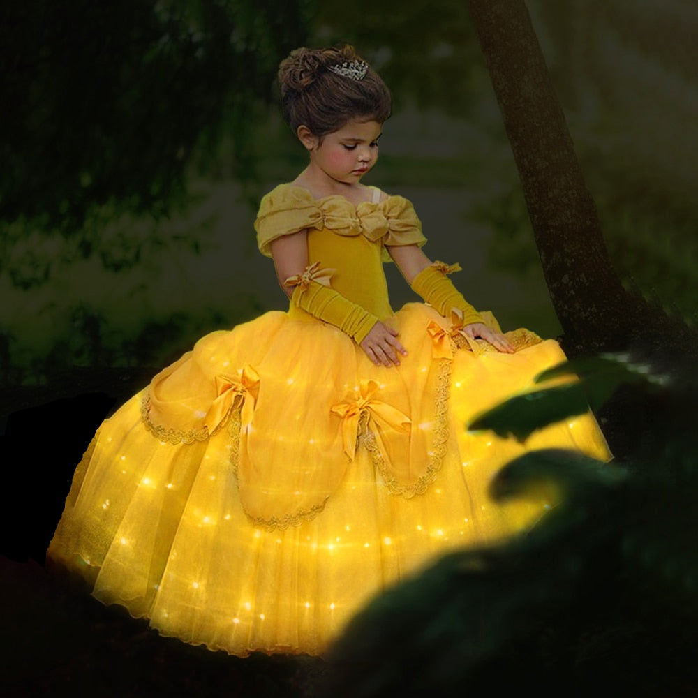Princess Belle LED Light Up Dress for Girl