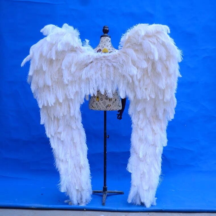 Natural Ostrich Angel White Feather Pink Wings