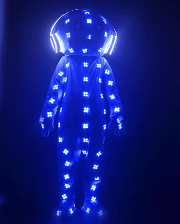 Led Doll Costume Big Head Stage Clothing DJ luminous Light Dress Performance Dance Jumpsuit Nightclub