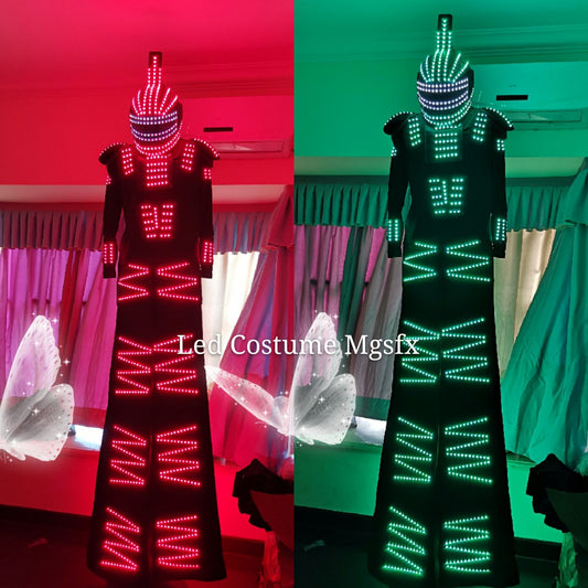 Stilts walker LED ROBOT / Nightclub stage performance LED Kryoman Robot costume / LED Suits
