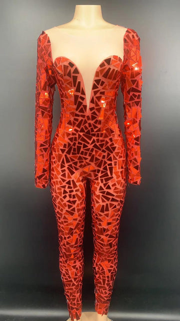 7 Colors Bling Mirrors Jumpsuit