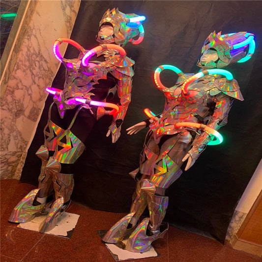 BV20 Cosplay party wears RGB colorful light led costumes