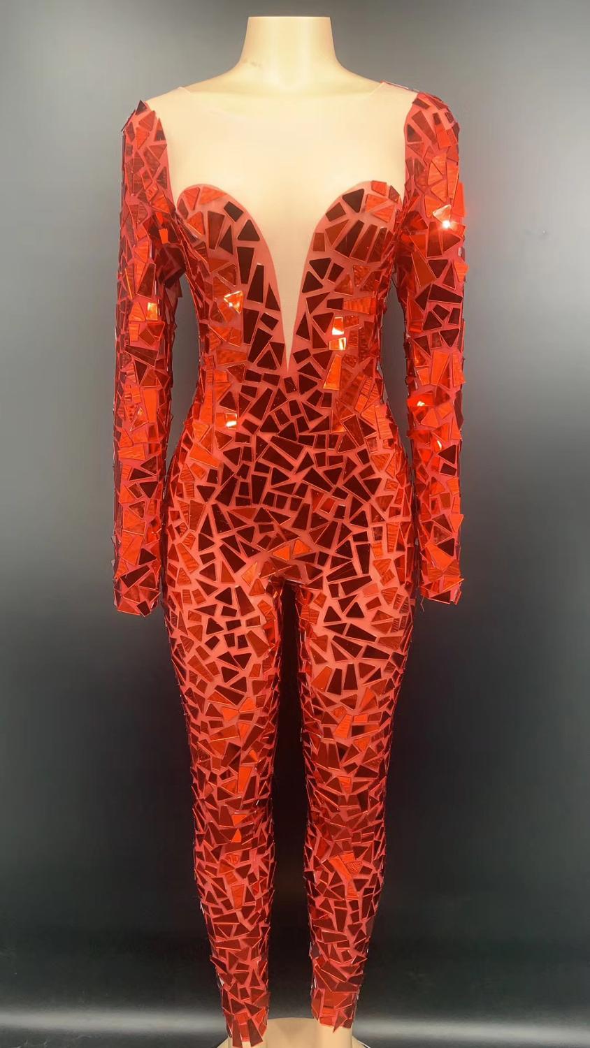 7 Colors Bling Mirrors Jumpsuit