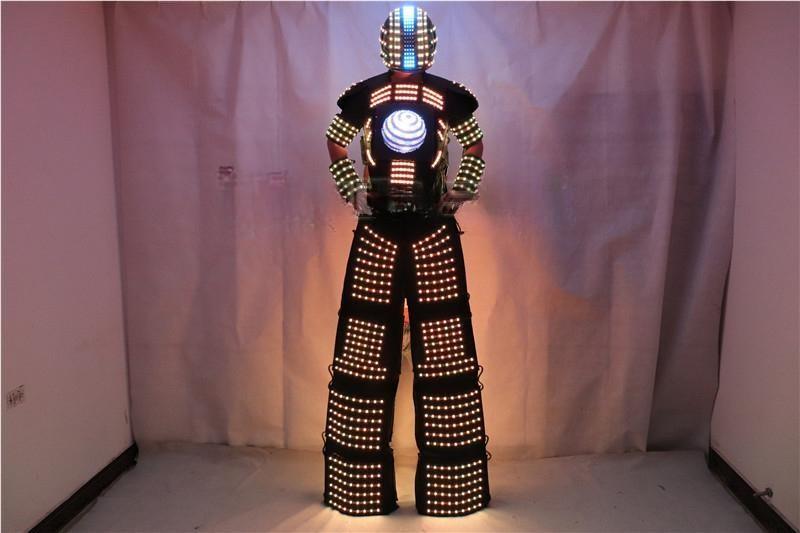 Traje de Robot LED Stilts Walker Costume