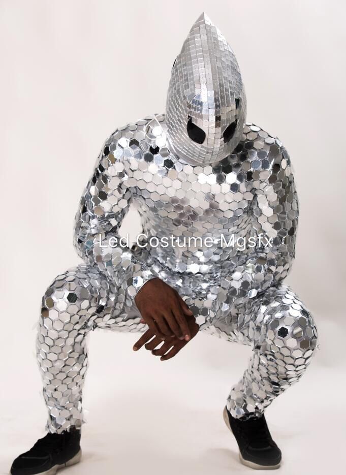 Mirror Mask Man Dance Suits
