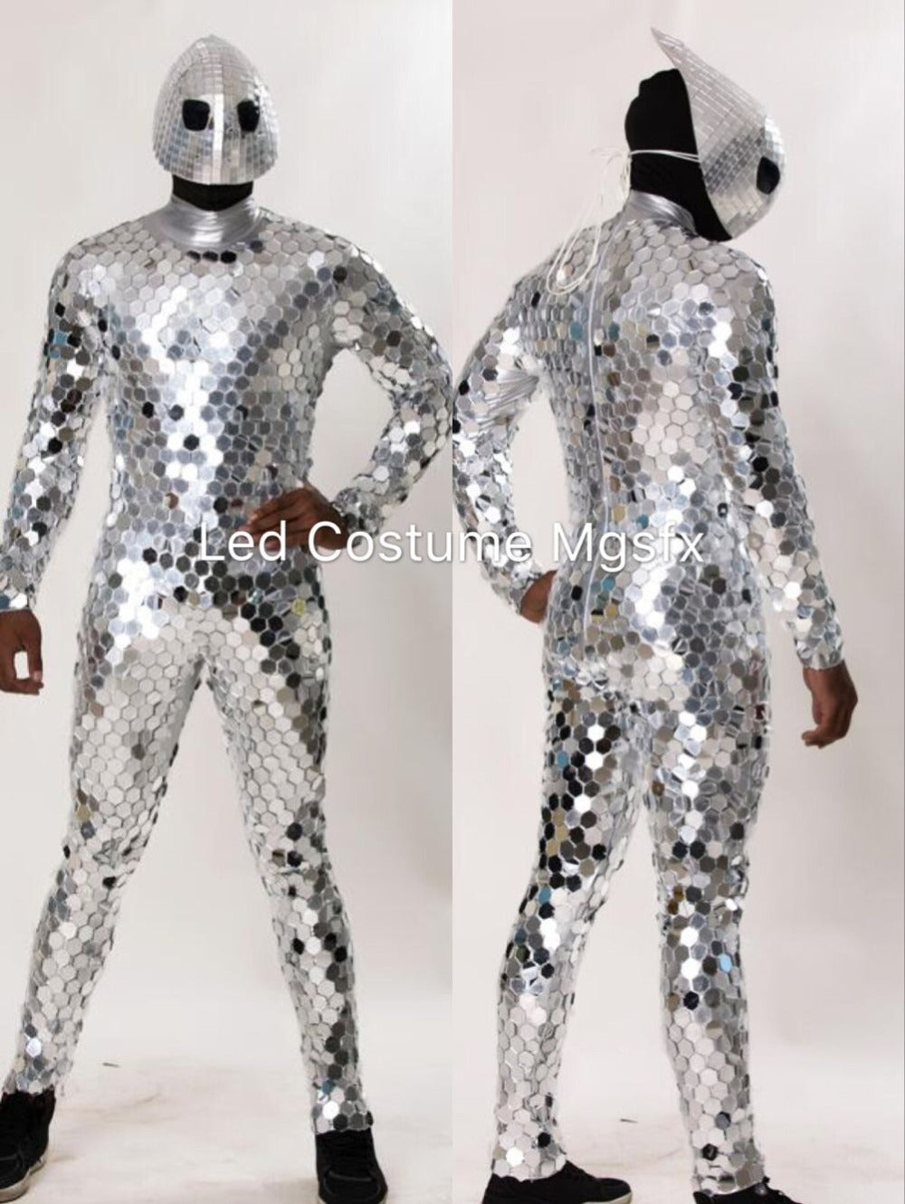Mirror Mask Man Dance Suits