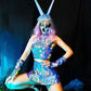 Woman Sexy Blue Mirror Dress Gogo Dance Performance Clubwear Party Copslay Fashion Costume