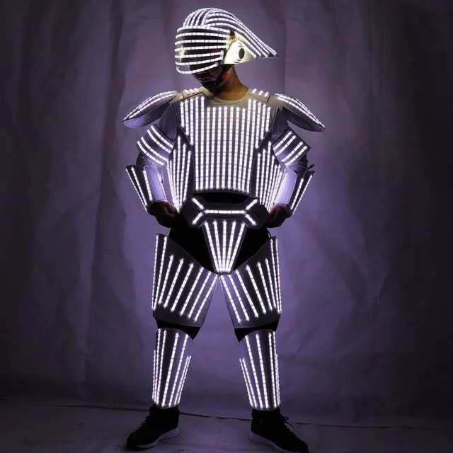 White LED Robot Suit Clothing Star Wars White Soldiers Cosplay performance Clothing