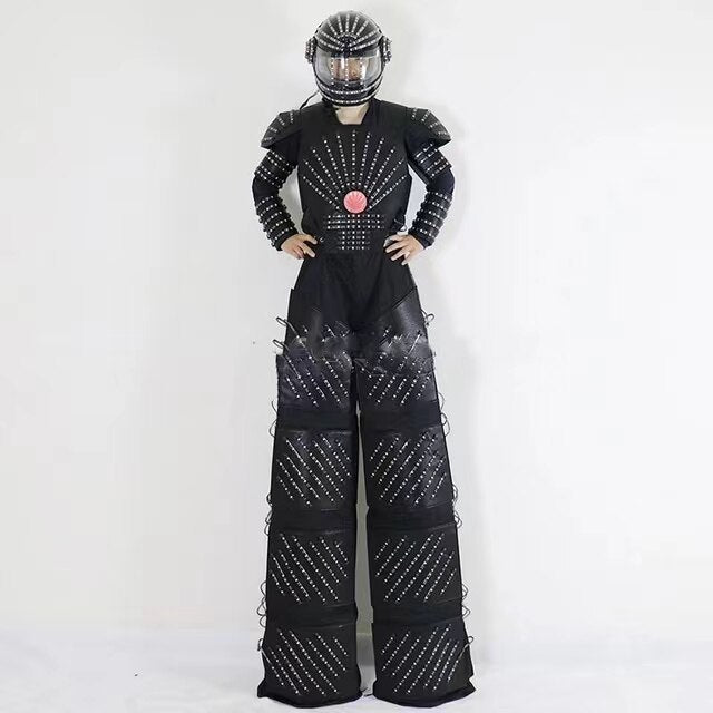 LED Robot Suit Traje De Robot Jacket LED Helmet Stilts Walker Suit Clothing David Guetta Robot Costume