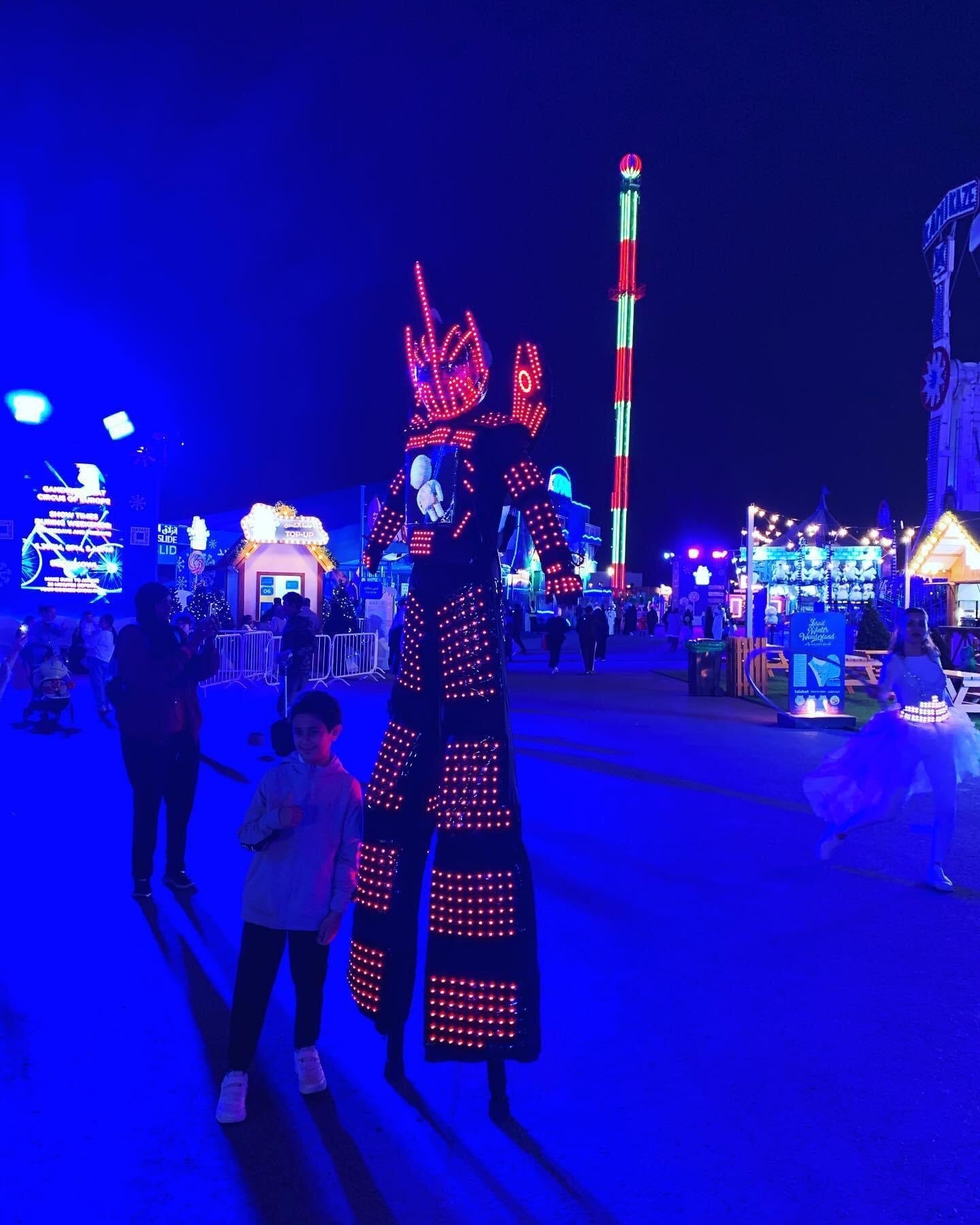 LED Robot Stilts Walker Costume with screen