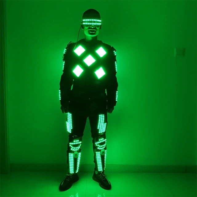 Remote Control Flashing Light RGB Laser Led Robot Costumes Knee Pads Bar Stage Show Performance Props