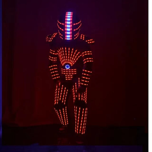 Light up costume helmet Future led lumious robot suit stage performancergb change color LED Clothing Bar Nightclub