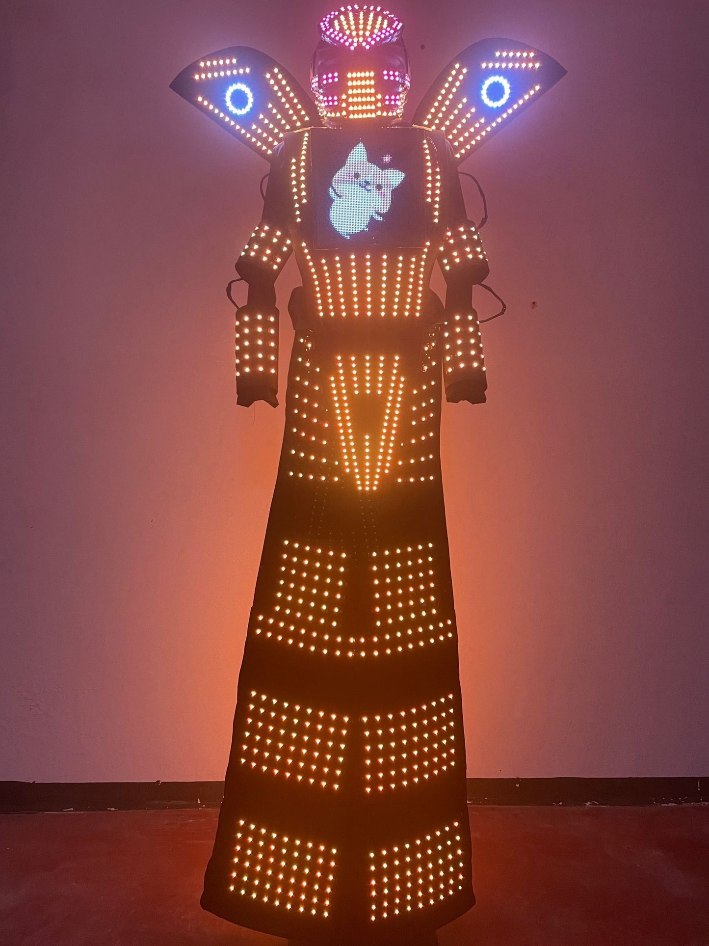 2023 NewLED Screen Robot Costume Light up dress Luminous Light clothing stilts walker dance suit for nightclub stage performance