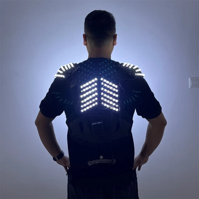 Newest LED  Armor Display Costumes Colorful Light Club Show Glowing Outfits Party Performance Suit