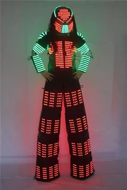 New Arrivals LED Robot Costume LED Robot Suit robot jacket Rangers Stilts Clothes Luminous Costumes