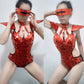 Mirror Bodysuit Women Dance Costume