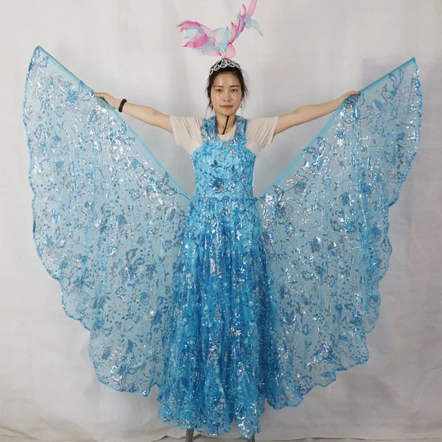 LED Luminous Wings Ballet Costume Fluorescent Butterfly Cloak Dance Costume