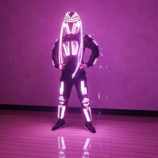 RGB Remote Control Led Flashing Robot Suits Luminous Armor Nightclub Bar Light Show Helmet