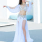 Chiffon Long Sleeves+Bra+Long Skirt Competition Carnival Festival Outfit Exotic Dancewear