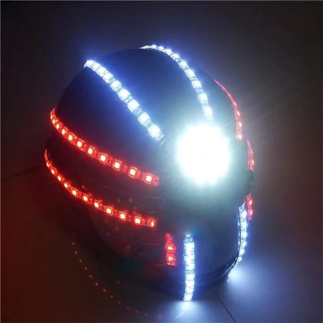 Light up costume helmet Future led lumious robot suit stage performancergb change color LED Clothing Bar Nightclub