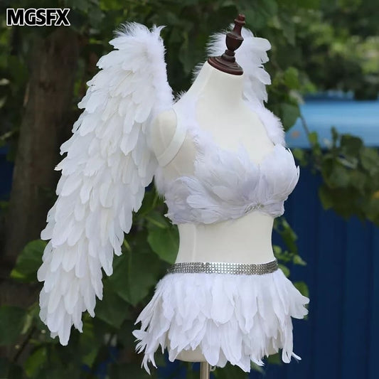 White Feather Angel Wings Costume
