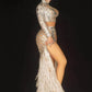 Sparkling Silver Sequin Evening Party Dress