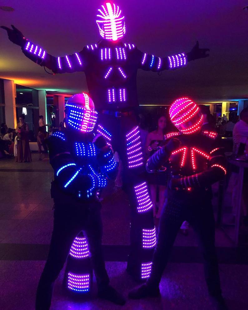 LED Robot suit Light up Stilt Walker Costume