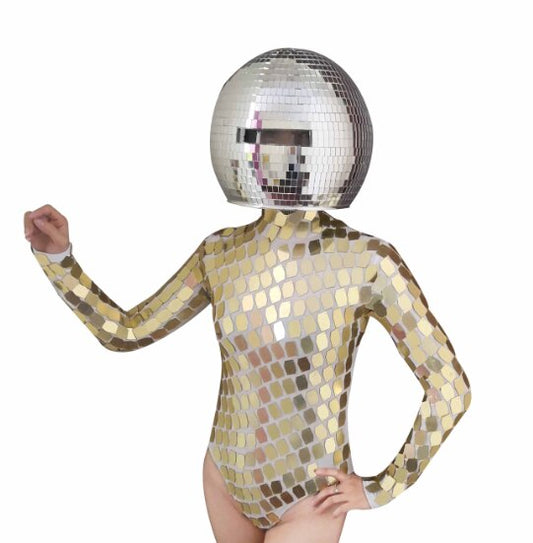 Sexy Girls Gold Mirror ball disco costume