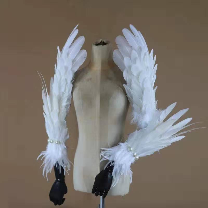 Victoria white feather angel wings costume Catwalk photography