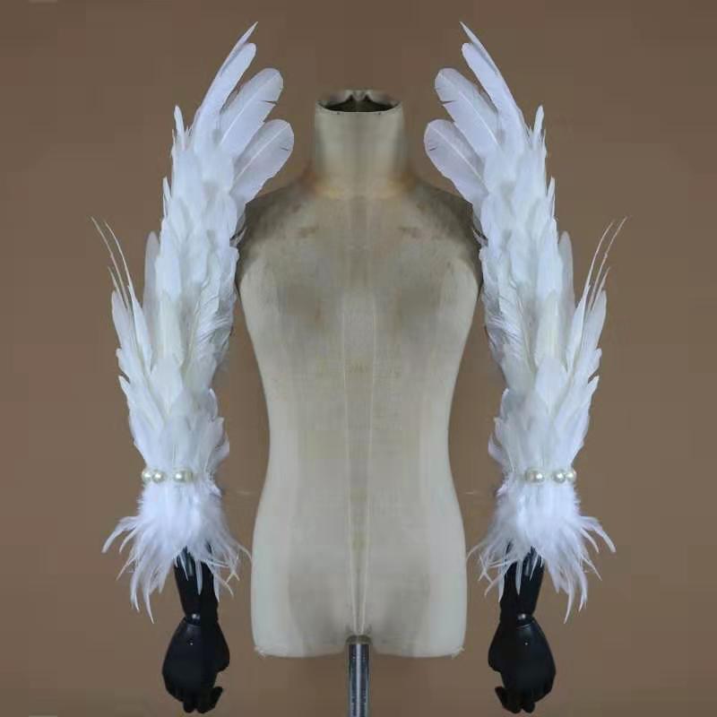 Victoria white feather angel wings costume Catwalk photography