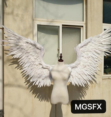 White Black Feather Wings Gray Devil For Performance