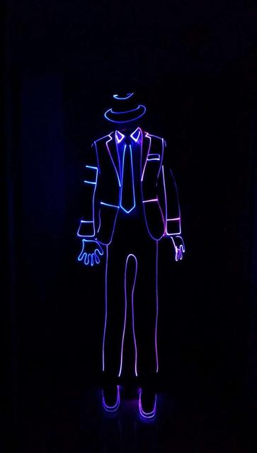 Optic fiber LED Michael jackson Costume